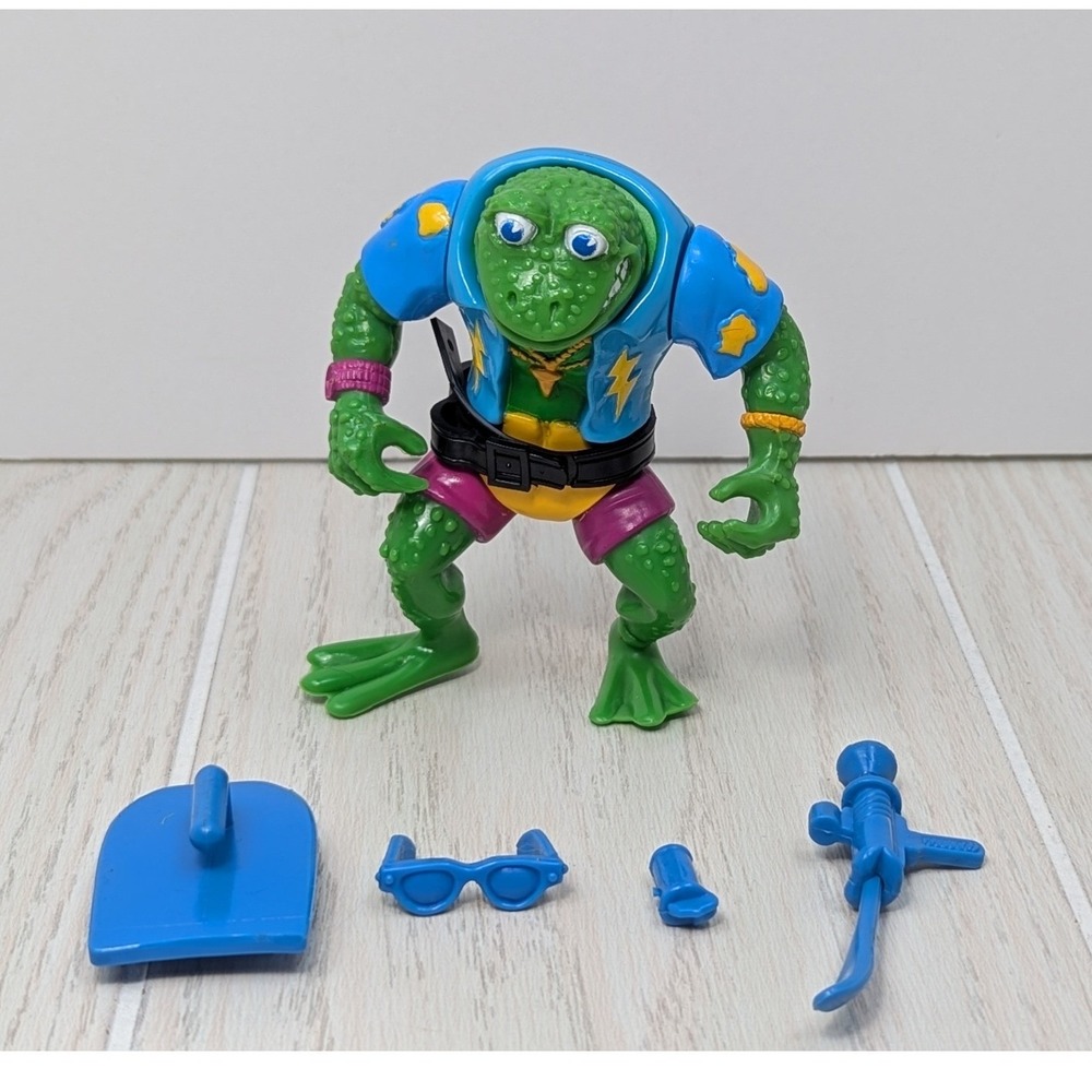 Playmates TMNT Teenage Turtles Figure Genghis frog Vintage 1991 Accessories